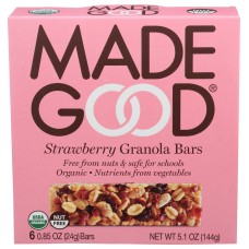 MADEGOOD: Strawberry Granola Bars, 5.1 oz