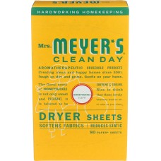 MRS MEYERS CLEAN DAY: Dryer Sheet Honeysuckle, 80 pc
