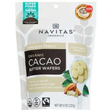 NAVITAS: Organic Cacao Butter Wafers, 8 oz