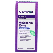 NATROL: Melatonin Advanced Maximum Strength 10mg Time Release Tablets, 60 tb