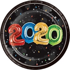 CREATIVE CONVERTING: 2020 New Year Luncheon Plate, 8 ea