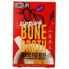 LONOLIFE: Grass Fed Beef Bone Broth 4Pk, 2.12 oz