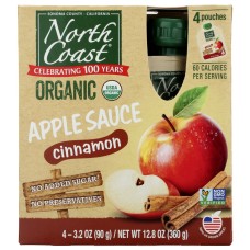 NORTH COAST: Cinnamon Apple Sauce Pouches, 12.8 oz