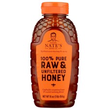 NATURE NATES: Raw and Unfiltered Honey, 16 oz