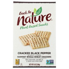 BACK TO NATURE: Cracked Black Pepper Harvest Whole Wheat Crackers, 8.5 oz