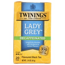 TWINING TEA: Lady Grey Decaf Black Tea, 20 bg