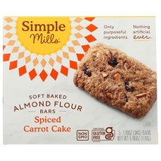 SIMPLE MILLS: Spiced Carrot Cake Soft Baked Bars, 5.99 oz