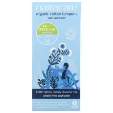 NATRACARE: Regular Organic Cotton Tampons with Applicator, 16 pc