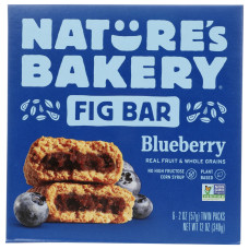 NATURES BAKERY: Whole Wheat Fig Bars Blueberry 6Ct, 12 oz