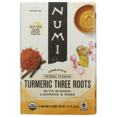 NUMI TEAS: Turmeric Three Roots Tea, 12 bg