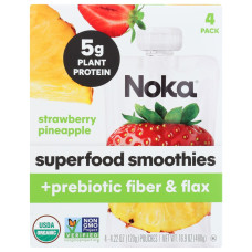 NOKA: Strawberry Pineapple Superfood Smoothie Prebiotic Fiber 4Pc, 16.9 oz
