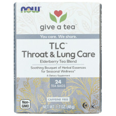 NOW GIVE A TEA: TLC Throat and Lung Care Tea, 24 bg