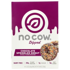 NO COW BAR: Dipped Chocolate Sprinkled Donut Bars 4Pk, 8.48 oz