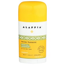 ALAFFIA: Neem Turmeric Charcoal Deodorant Lemongrass, 2.65 oz