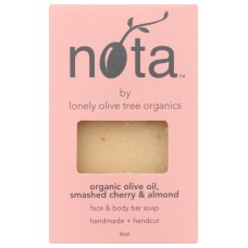 NOTA: Olive Oil Smashed Cherry Almond Soap Bar, 6 oz