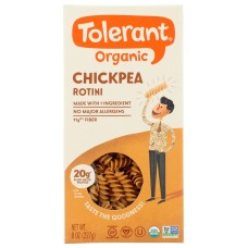 TOLERANT: Organic Chickpea Rotini, 8 oz