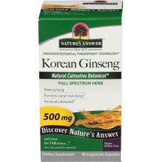 NATURES ANSWER: Korean Ginseng Root, 50 vc