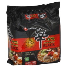 NONG SHIM: Shin Black Ramyun Noodles 4Pk, 18.32 oz