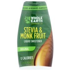 WHOLE EARTH: Stevia and Monk Fruit Liquid Sweetener Original, 1.62 oz