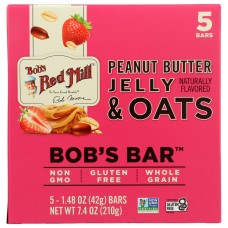 BOBS RED MILL: Peanut Butter Jelly and Oats Bob's Bar 5Pk, 7.4 oz
