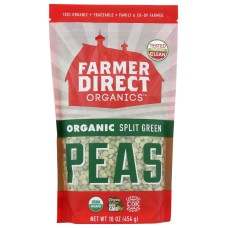 FARMER DIRECT ORGANIC: Organic Split Green Peas, 16 oz