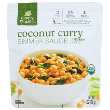 SIMPLY ORGANIC: Coconut Curry Simmer Sauce, 6 oz