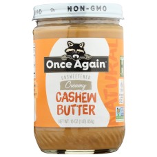 ONCE AGAIN: Natural Cashew Butter, 16 oz