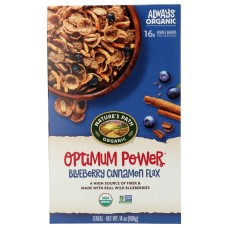 NATURES PATH: Optimum Power Blueberry Cinnamon Flax Cereal, 14 oz