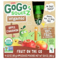 GOGO SQUEEZ: Fruit Blend Snack Apple Cinnamon 4pk, 12.8 oz