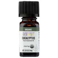 AURA CACIA: Organic Eucalyptus Radiata Essential Oil, 0.25 oz