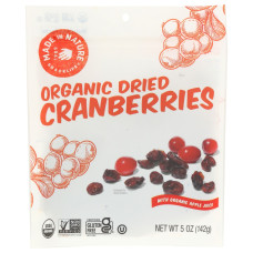 MADE IN NATURE: Dried Cranberries, 5 oz
