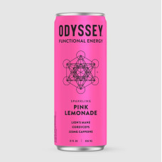 ODYSSEY ELIXIR: Sparkling Pink Lemonade Energy Drink, 12 fo