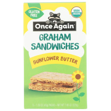 ONCE AGAIN: Sunflower Butter Graham Sandwiches 5 Count, 7.95 oz