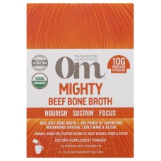 OM MUSHROOMS: Beef Bone Broth Organic Mushroom Mighty Broth, 5.29 oz