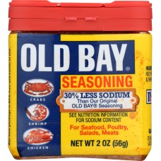 OLD BAY: 30 Percent Less Sodium Seasoning, 2 oz