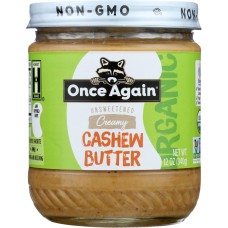 ONCE AGAIN: Organic Creamy Cashew Butter, 12 oz