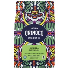 ORINOCO COFFEE TEA: Organic Sumatra Takengon Whole Bean Coffee, 12 oz
