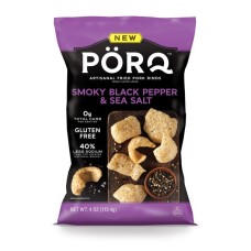 PORQ: Smoky Black Pepper Sea Salt Pork Rinds, 2 oz
