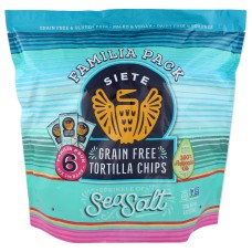 SIETE: Sea Salt Grain Free Tortilla Chips 6Pack, 6 oz