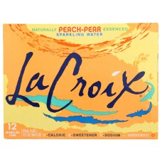 LA CROIX: Peach Pear Sparkling Water 12Pk, 144 fo