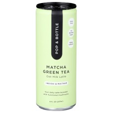 POP AND BOTTLE: Matcha Green Tea Oat Milk Latte, 8 fo