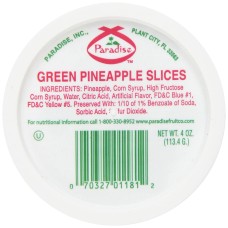 PARADISE: Green Pineapple Slices, 4 oz