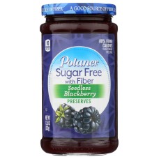 POLANER: Sugar Free Seedless Blackberry Preserves With Fiber, 13.5 oz