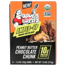 DAVES KILLER BREAD: Amped Up Peanut Butter Chocolate Chunk Organic Protein Bars, 7.6 oz