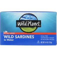 WILD PLANET: Wild Sardines In Water No Salt Added, 4.4 oz