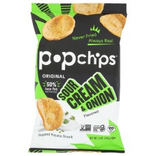 POPCHIPS: Sour Cream and Onion Potato Chips, 5 oz