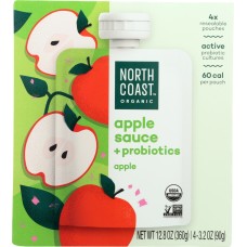 NORTH COAST: Organic Probiotic Apple Sauce Pouches, 12.8 oz
