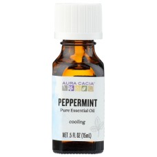 AURA CACIA: Peppermint Essential Oil, 0.5 oz