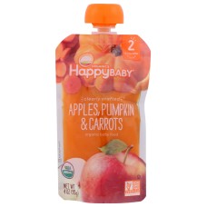 HAPPY BABY: Apples Pumpkin and Carrots Pouch, 4 oz