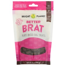 BRIGHT PLANET: Better Brat Plant Based Dog Treats, 6 oz